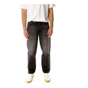 Sort afslappet tapered fit jeans