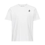 Anker Broderet Hvid T-shirt