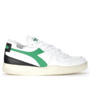 Grøn og hvid læder Heritage Row Cut sneakers