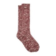 Burgundy Chunky Cotton Sokker