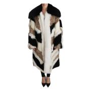 Multifarvet Shearling Cape-Mantel