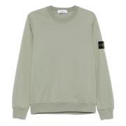 Grøn Crew-neck Bomuld Fleece Sweatshirt