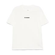 Logo Print Bomuld T-shirt Hvid