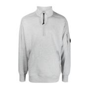 Grå Melange Diagonal Raised Fleece Sweatshirt