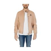 Beige Læder Herrejakke Forår/Sommer Kollektion