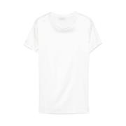 Hvid Satin Crew Neck T-shirt