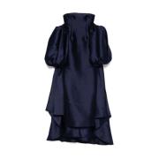 Navy Blue Cape Indsæt Kjole