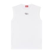 Hvid Tank Top med Sølv Logo