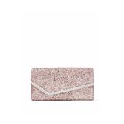 Rose Pink Glitter Tekstureret Clutch