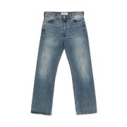 Blå Denim Straight Leg Jeans