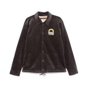 Antracit Corduroy Jakke med Faux-Shearling Foring