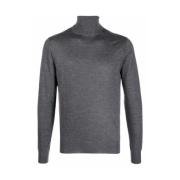 Mørkegrå Cashmere-Silke Rullekrave Sweater