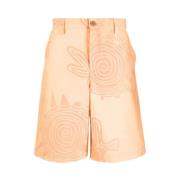 Grafisk Print Bomuldsshorts