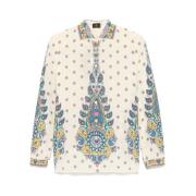 Paisley Print Button-Up Skjorte