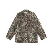 Leopard Print Canvas Jakke