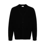 Sort Merinould V-hals Sweater