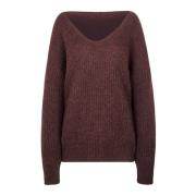 Alpaca og Mohair V-hals sweater