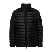 Sort Nylon Puffer Jakke