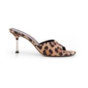 Animalier Suede Stiletto Sandaler