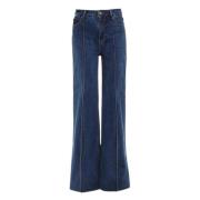 Flared Wide Leg Denim Jeans