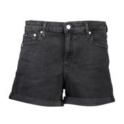 Sort Jeans Shorts med Logo