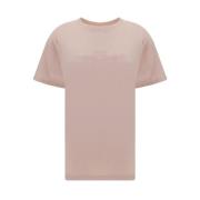 Monokrom Bomulds T-shirt med Ribbet Crew Neck