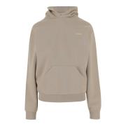 Logo Bomuld Blandings Sweatshirt Beige Hætte