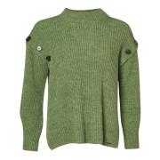 Grøn Artiskok Lige Uld Blend Sweater