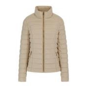 Beige Lynlås Puffer Jakke