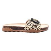 Falsk Ruskind Leopard Flip-flops