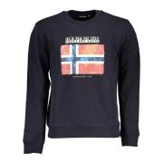 Blå Sweatshirt med Langærmet og Logo Print