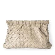 Håndvævet Taupe Clutch Taske