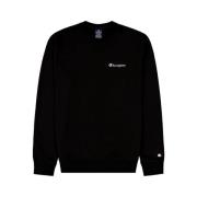 Sort Tekstet Logo Crewneck Sweatshirt