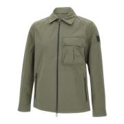 Grøn Overshirt Bomuldsblanding Gabardine Stof