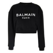 Sort Sweatshirt med Paris Print