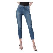 Jacqueline - Pantalone 5 lomme i denim tri-blend