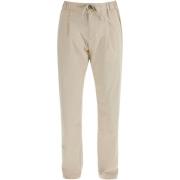 Beige Straight Cut High Waist Bukser