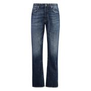 Straight-Leg Jeans med Metal Detaljer