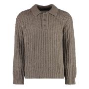 Ribbet crew-neck sweater, oversize pasform