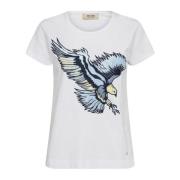 Broderet Eagle Tee Top Hvid