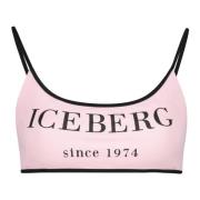 Logo Print Bikini Top