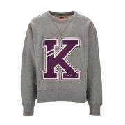 Sweatshirt med patchdetaljer