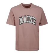 Pink bomulds T-shirt med frontprint