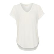 V-Neck T-Shirt Top Snow White