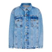 Oversize Denim Jakke med Cool Print