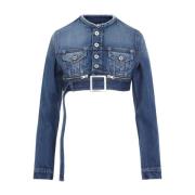 Stilfuld Cropped Denim Jakke