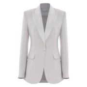 Elegant Ivory Single-Button Suit Jacket