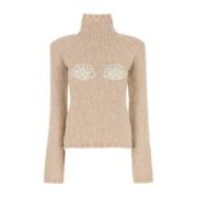 Beige Turtleneck Strikvarer AW24 Kollektion