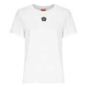 Hvid T-shirt med Boke Flower-patch