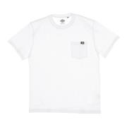 Hvid Crew-Neck T-Shirt med Lomme